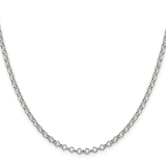 Sterling Silver 3mm Semi-solid Rolo ChainQFC105