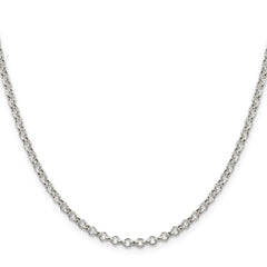 Sterling Silver 3mm Semi-solid Rolo ChainQFC105