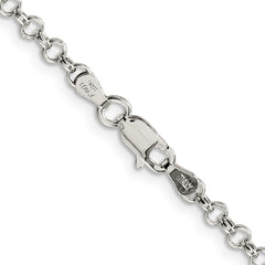 Sterling Silver 3mm Semi-solid Rolo ChainQFC105