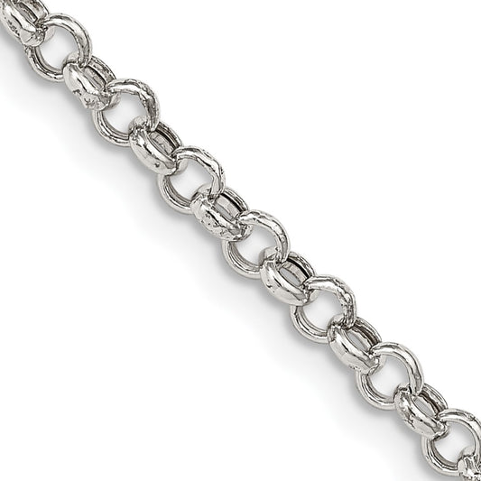 Sterling Silver 3mm Semi-solid Rolo ChainQFC105