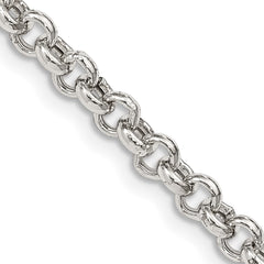 Sterling Silver 4.25mm Semi-solid Rolo ChainQFC106