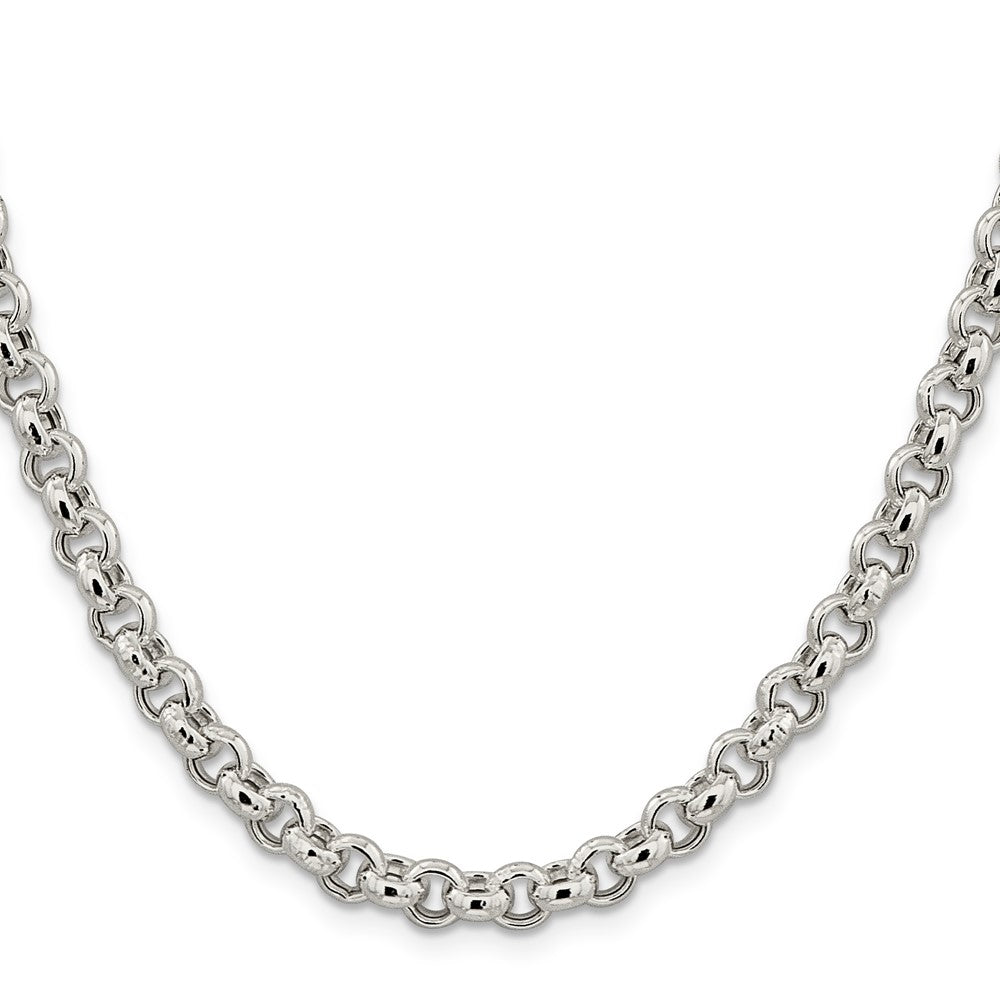 Sterling Silver 6.5mm Semi-solid Rolo ChainQFC107