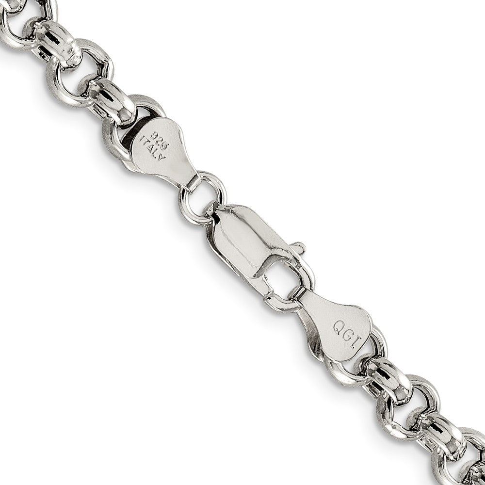 Sterling Silver 6.5mm Semi-solid Rolo ChainQFC107
