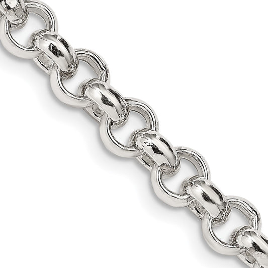 Sterling Silver 6.5mm Semi-solid Rolo ChainQFC107