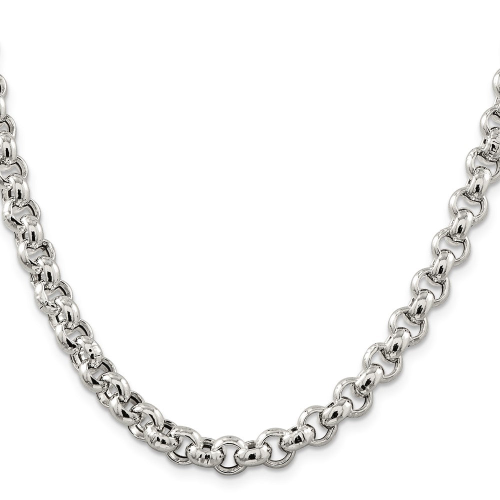 Sterling Silver 7.75mm Semi-solid Rolo ChainQFC108