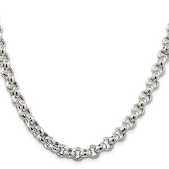 Sterling Silver 7.75mm Semi-solid Rolo ChainQFC108