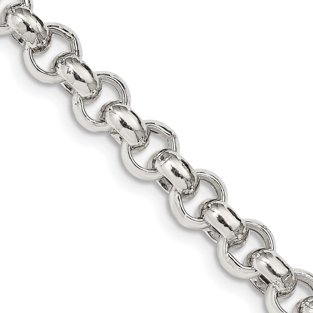 Sterling Silver 7.75mm Semi-solid Rolo ChainQFC108