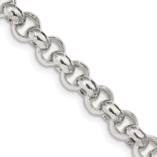 Sterling Silver 7.75mm Semi-solid Rolo ChainQFC108
