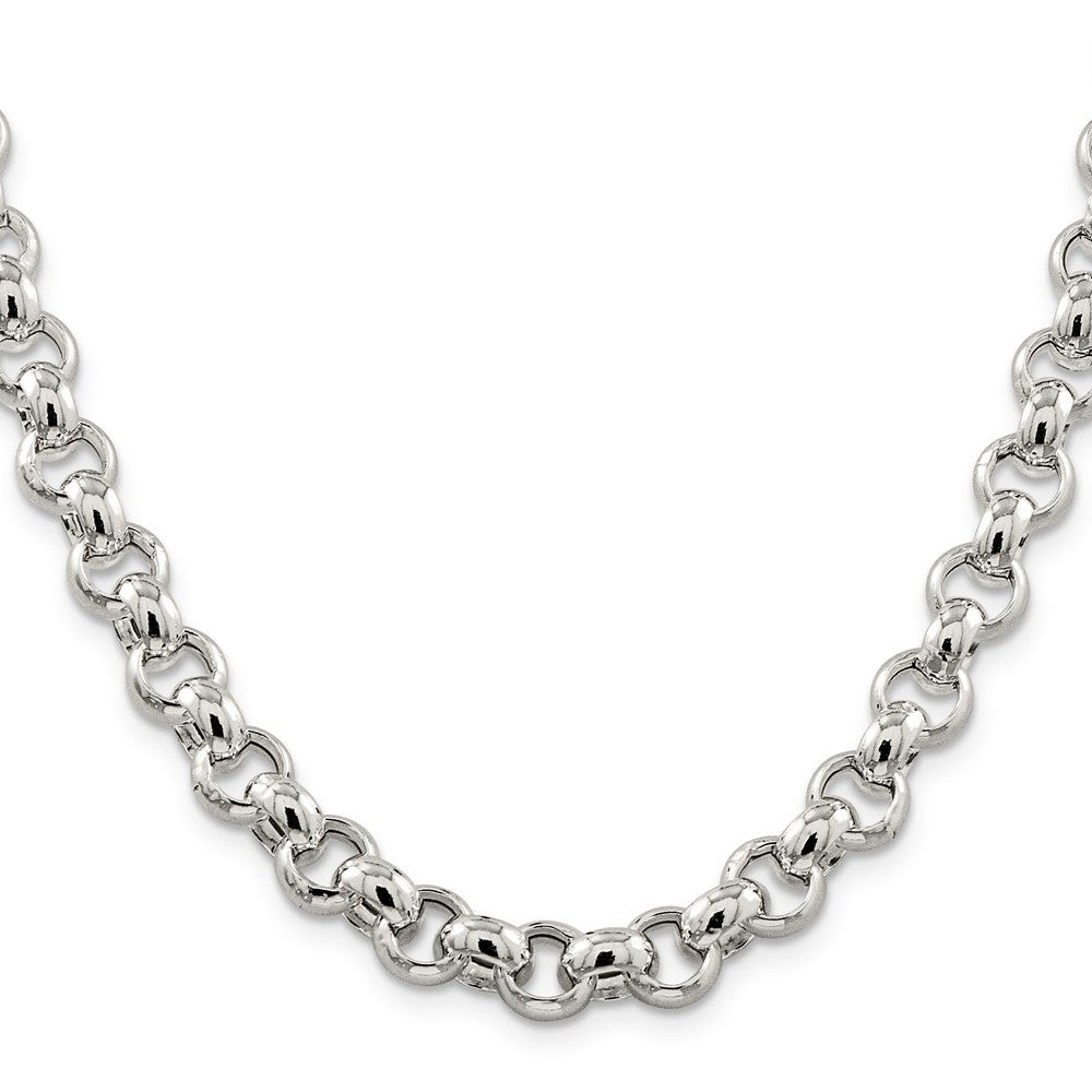 Sterling Silver 9.5mm Semi-solid Rolo ChainQFC109