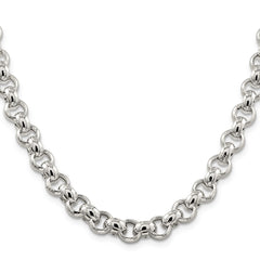 Sterling Silver 9.5mm Semi-solid Rolo ChainQFC109
