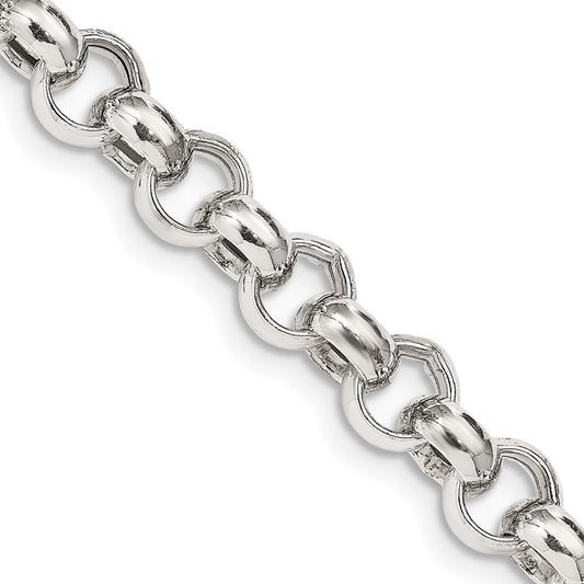 Sterling Silver 9.5mm Semi-solid Rolo ChainQFC109