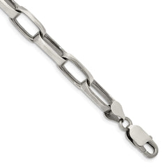 Sterling Silver Antiqued 8mm Elongated Open Link Chain QFC140-8