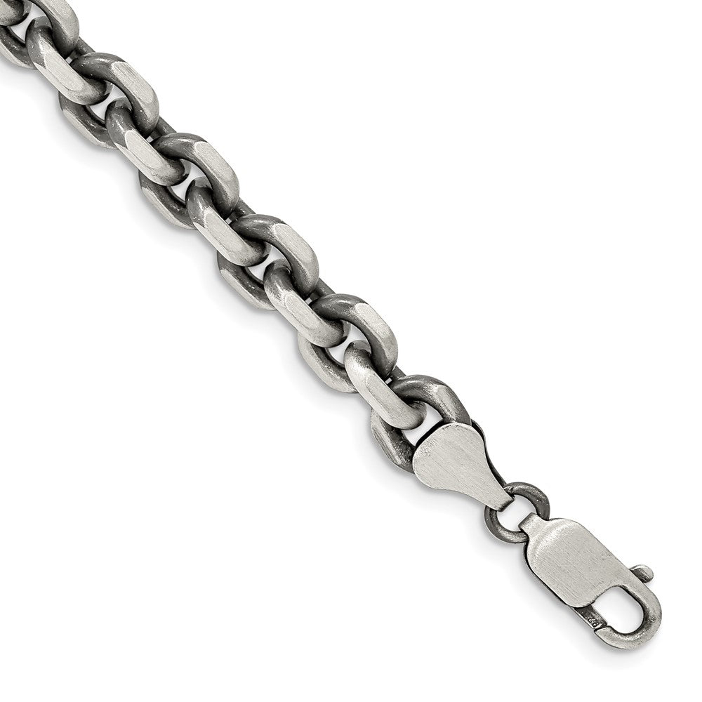 Sterling Silver Antiqued 7.0mm D/C Elongated Open Link Chain QFC144-8