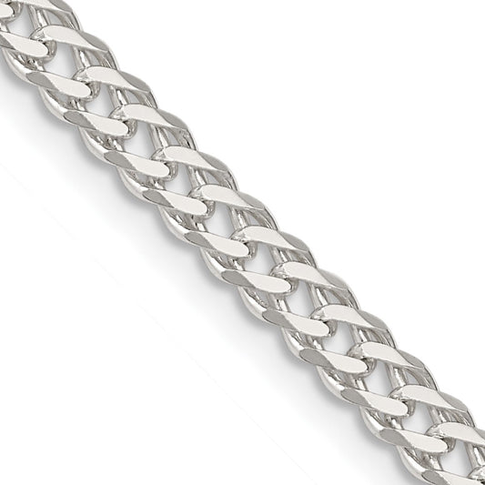 Sterling Silver 4.25mm 6 Side D/C Flat Double Curb ChainQFC152