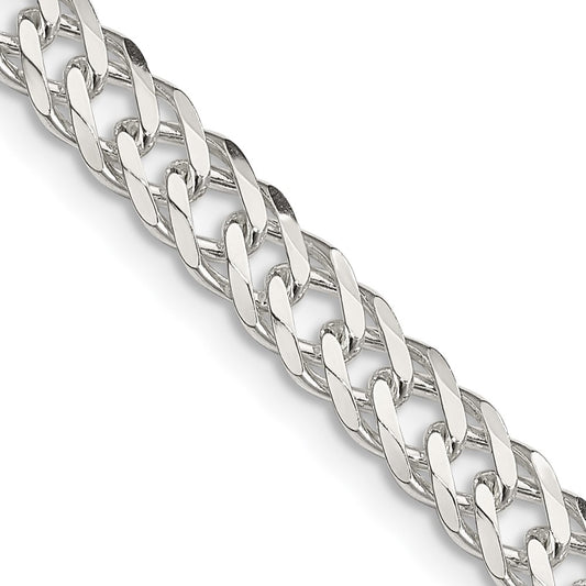 Sterling Silver 5.65mm 6 Side D/C Flat Double Curb ChainQFC153