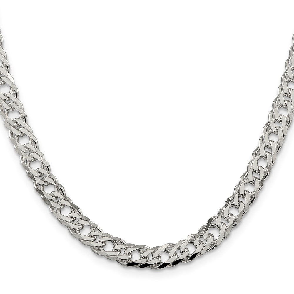 Sterling Silver 6.25mm 6 Side D/C Flat Double Curb ChainQFC154