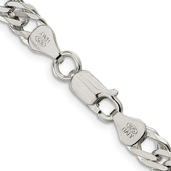 Sterling Silver 6.25mm 6 Side D/C Flat Double Curb ChainQFC154
