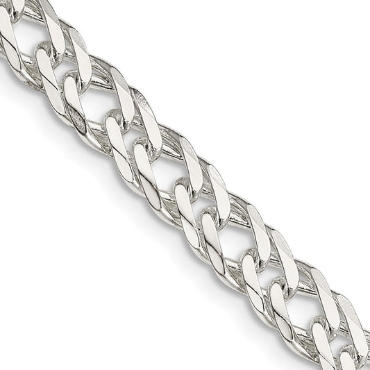 Sterling Silver 6.25mm 6 Side D/C Flat Double Curb ChainQFC154