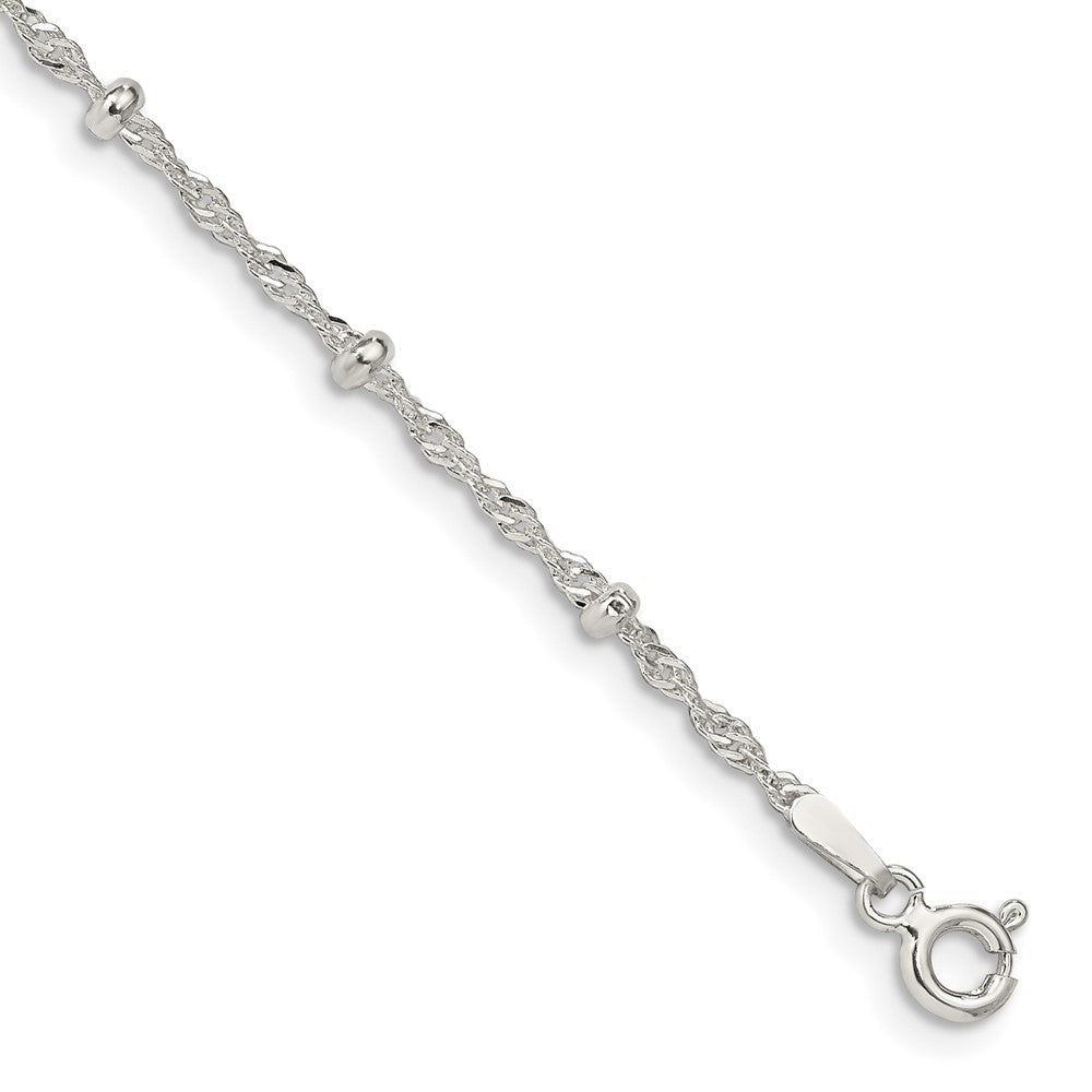 Sterling Silver 2.5mm Singapore w/ Beads Chain QFC165-8
