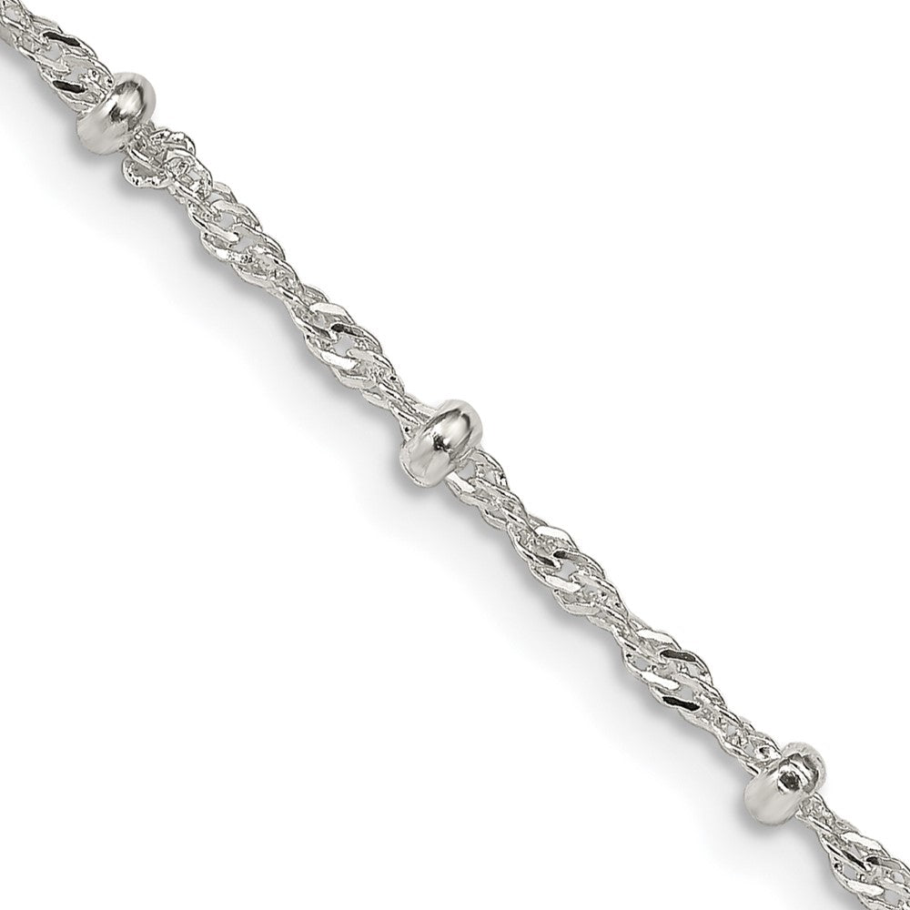 Sterling Silver 2.5mm Singapore w/ Beads ChainQFC165