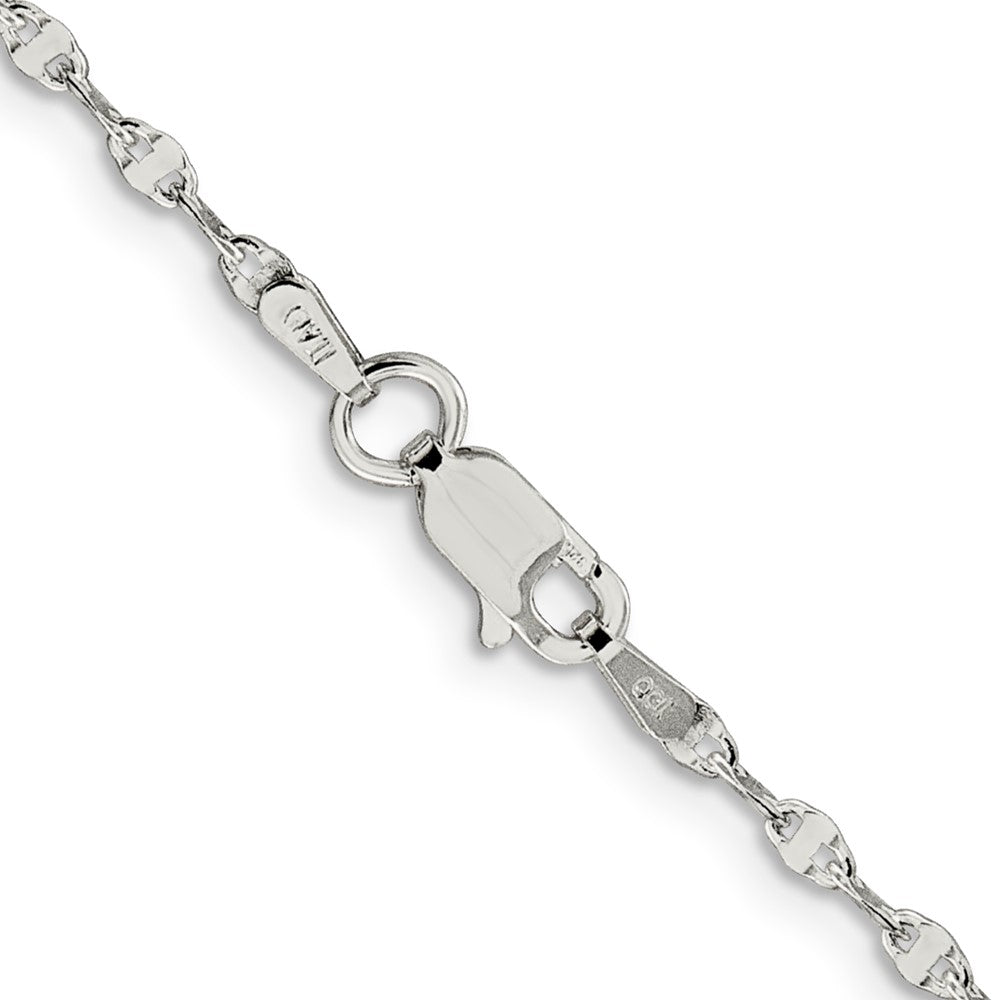 Sterling Silver 2.25mm Fancy Wave Flat Link ChainQFC193