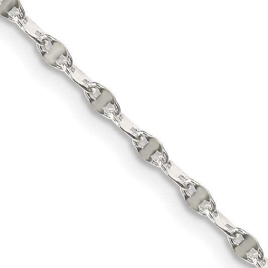 Sterling Silver 2.25mm Fancy Wave Flat Link ChainQFC193