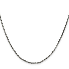 Sterling Silver Ruthenium-plated 1.7mm Twisted Tight Wheat ChainQFC200