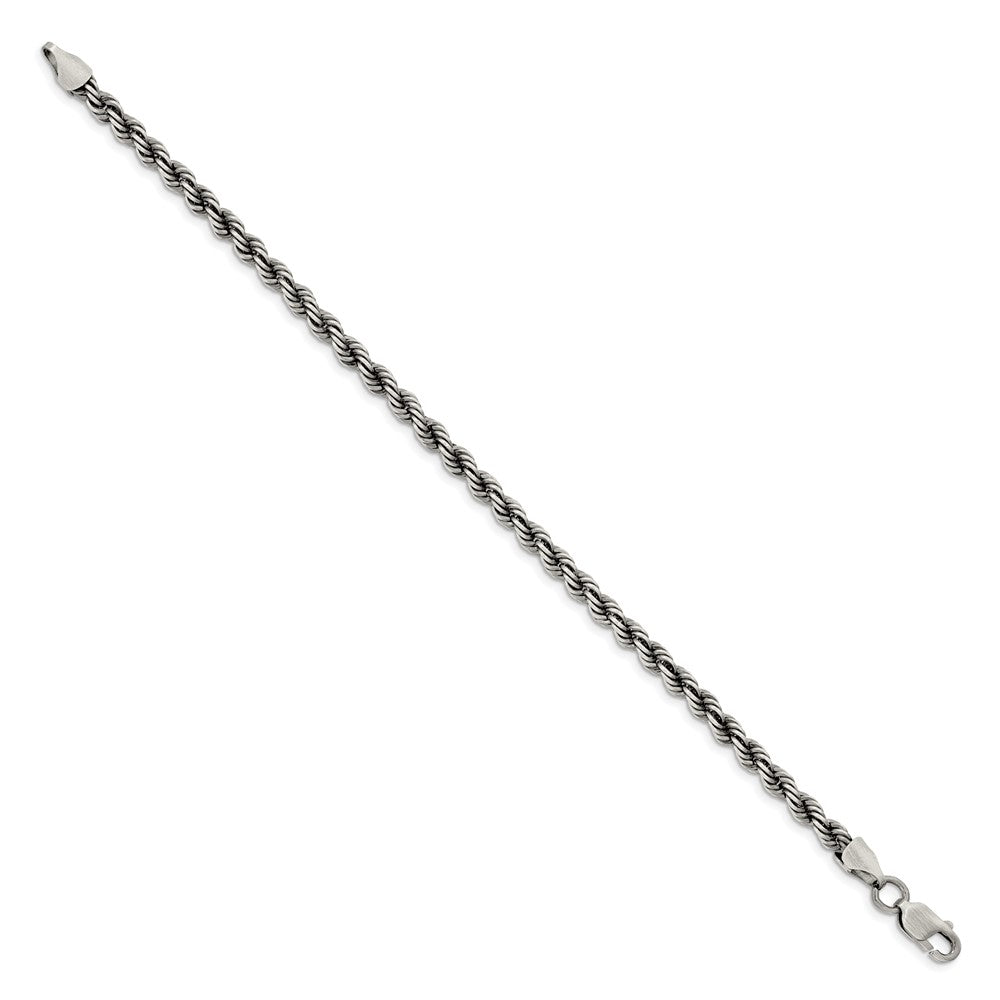 Sterling Silver Ruthenium-plated 4.5mm Rope Chain QFC202-8