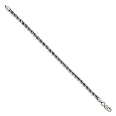 Sterling Silver Ruthenium-plated 4.5mm Rope Chain QFC202-8