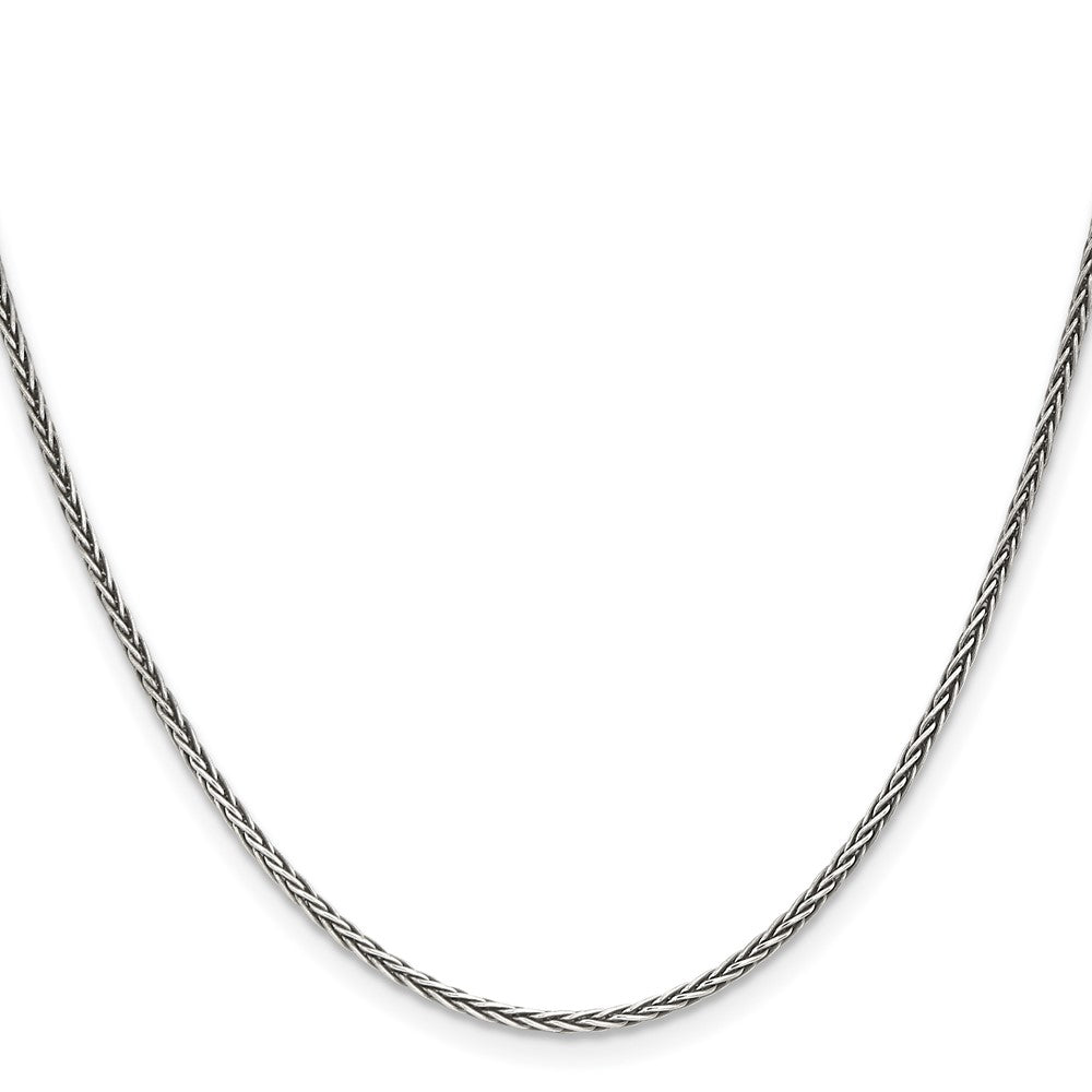 Sterling Silver Antiqued 1.6mm Solid Square Spiga ChainQFC215