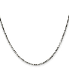 Sterling Silver Antiqued 1.6mm Solid Square Spiga ChainQFC215