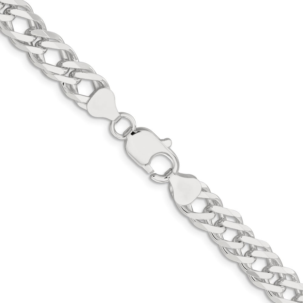 Sterling Silver 7.75mm 6 Side D/C Flat Double Curb ChainQFC219