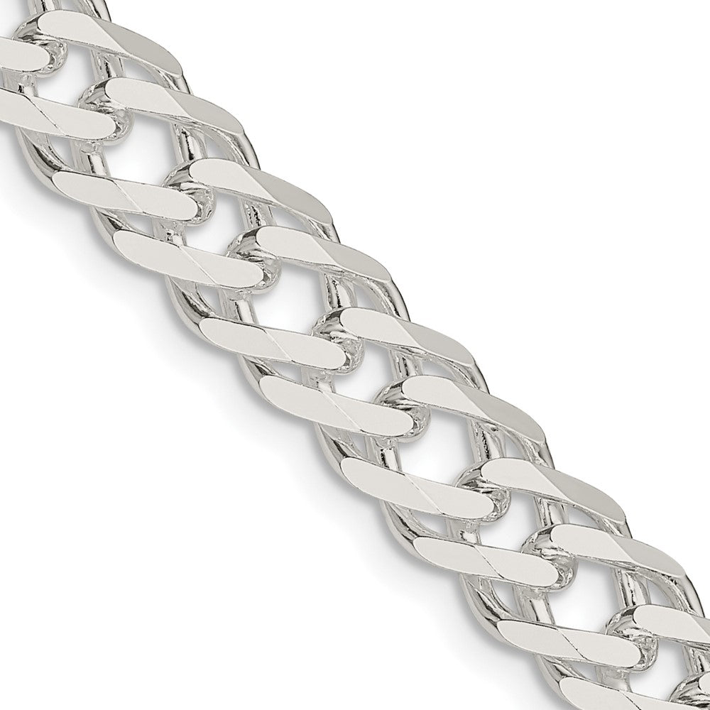 Sterling Silver 7.75mm 6 Side D/C Flat Double Curb ChainQFC219