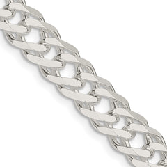 Sterling Silver 7.75mm 6 Side D/C Flat Double Curb ChainQFC219
