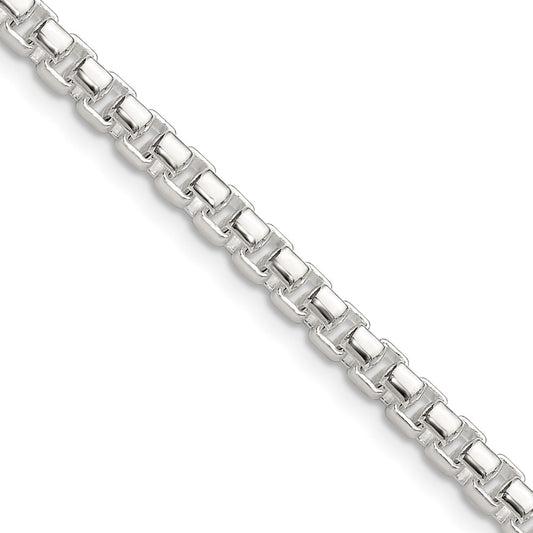Sterling Silver Polished 4mm Round Box ChainQFC224