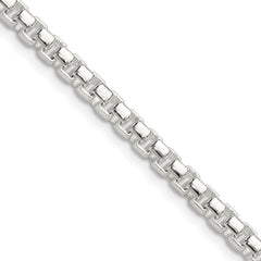 Sterling Silver Polished 4mm Round Box ChainQFC224