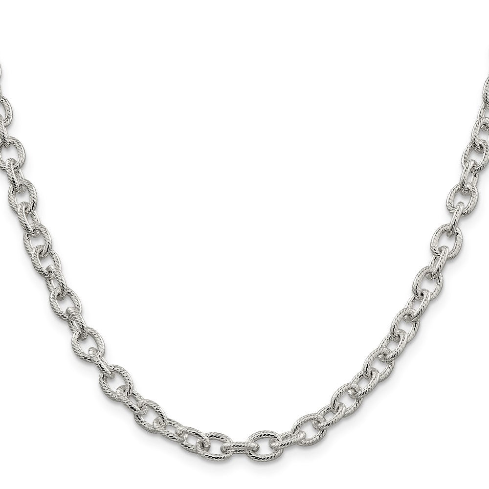 Sterling Silver 6.25mm Fancy Patterned Rolo ChainQFC48