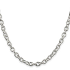 Sterling Silver 6.25mm Fancy Patterned Rolo ChainQFC48