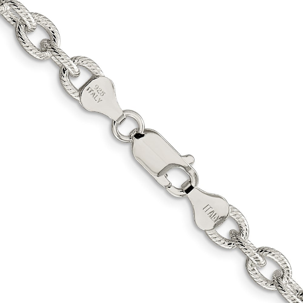 Sterling Silver 6.25mm Fancy Patterned Rolo ChainQFC48