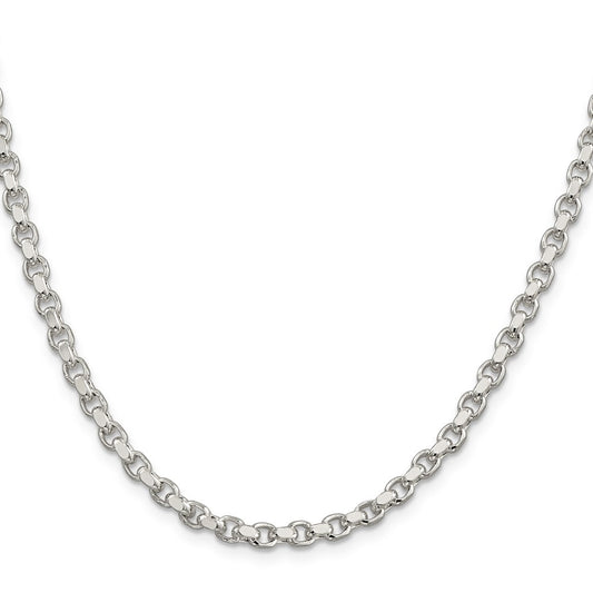 Sterling Silver 4mm Diamond-cut Rolo ChainQFC50