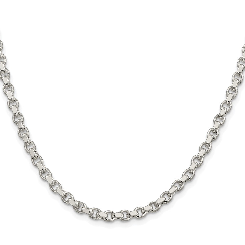 Sterling Silver Rhodium-plated 4mm Diamond-cut Rolo ChainQFC50R