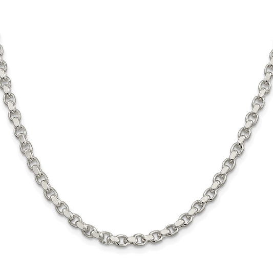 Sterling Silver Rhodium-plated 4mm Diamond-cut Rolo ChainQFC50R