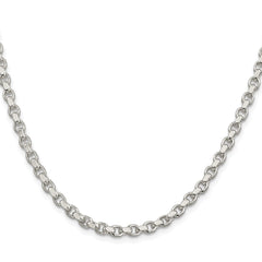 Sterling Silver Rhodium-plated 4mm Diamond-cut Rolo ChainQFC50R