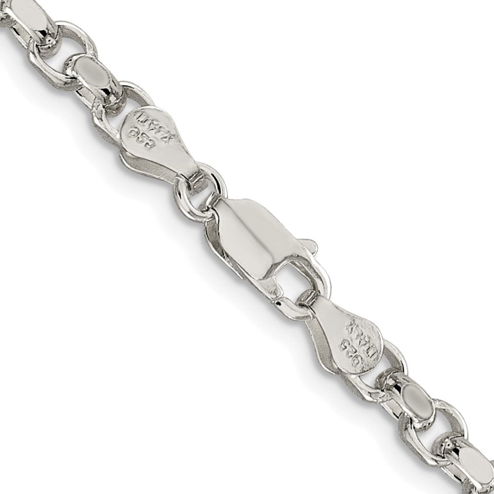 Sterling Silver Rhodium-plated 4mm Diamond-cut Rolo ChainQFC50R