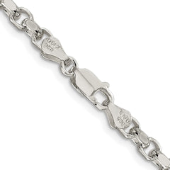 Sterling Silver Rhodium-plated 4mm Diamond-cut Rolo ChainQFC50R