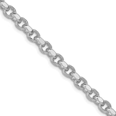 Sterling Silver Rhodium-plated 4mm Diamond-cut Rolo ChainQFC50R
