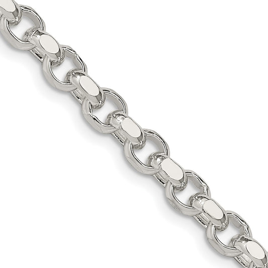 Sterling Silver 4mm Diamond-cut Rolo ChainQFC50