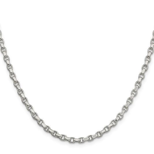 Sterling Silver 3.5mm Diamond-cut Rolo ChainQFC51