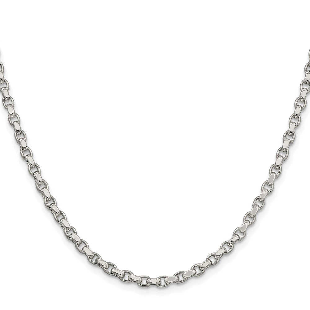 Sterling Silver Rhodium-plated 3.5mm Diamond-cut Rolo ChainQFC51R