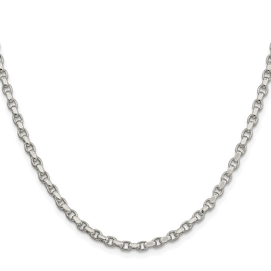 Sterling Silver Rhodium-plated 3.5mm Diamond-cut Rolo ChainQFC51R